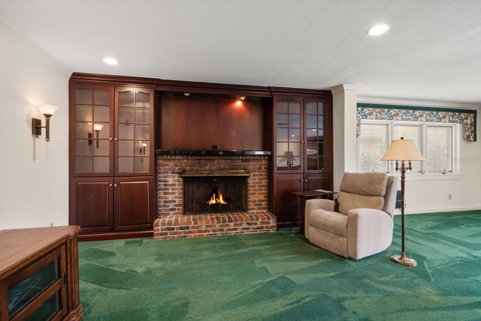 Family room fireplace