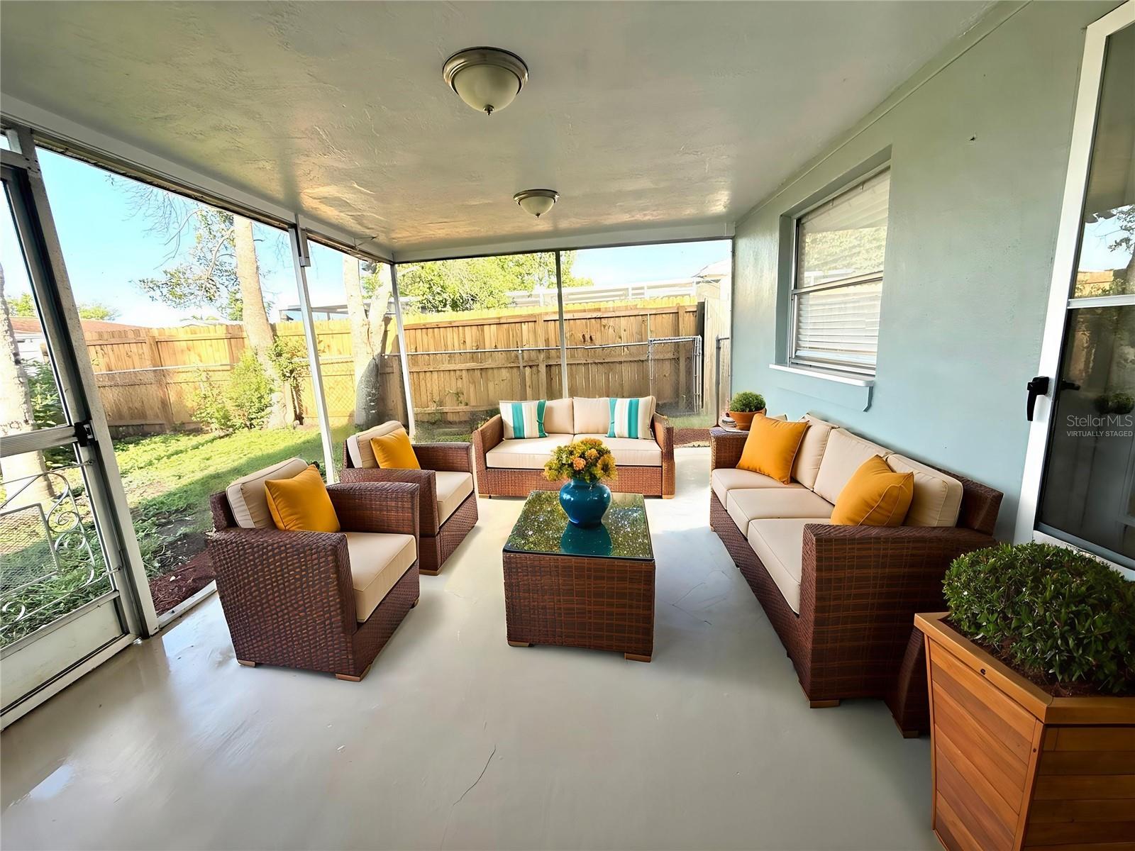 Virtually Staged Screened Patio