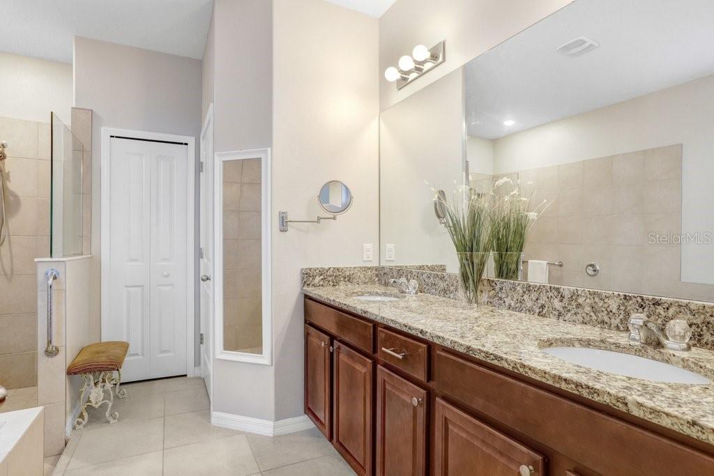 primary bathroom with double vanity