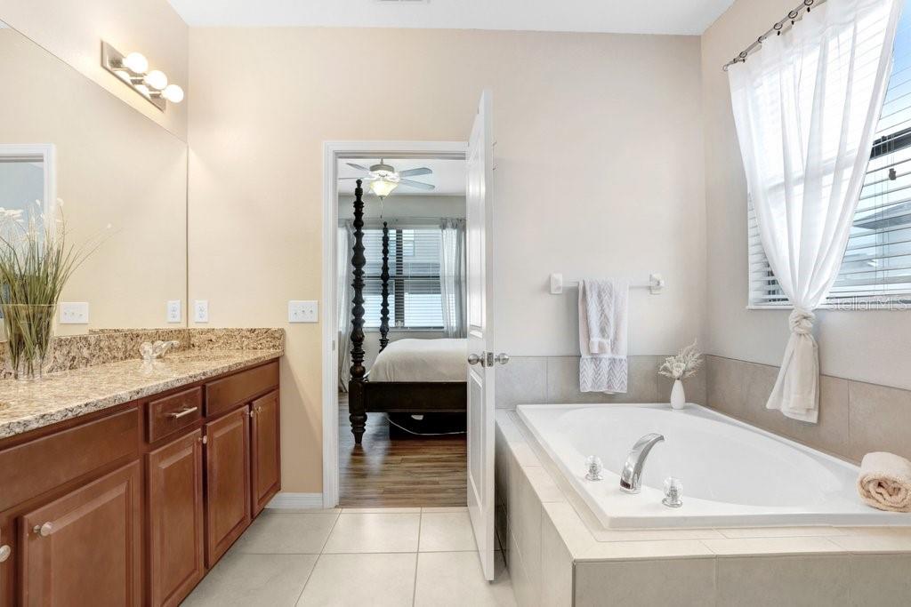 primary bathroom with soaking tub