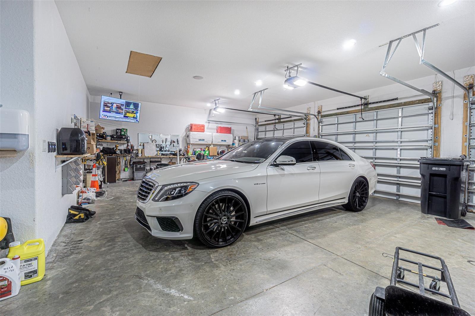 Inside the 4 car garage!
