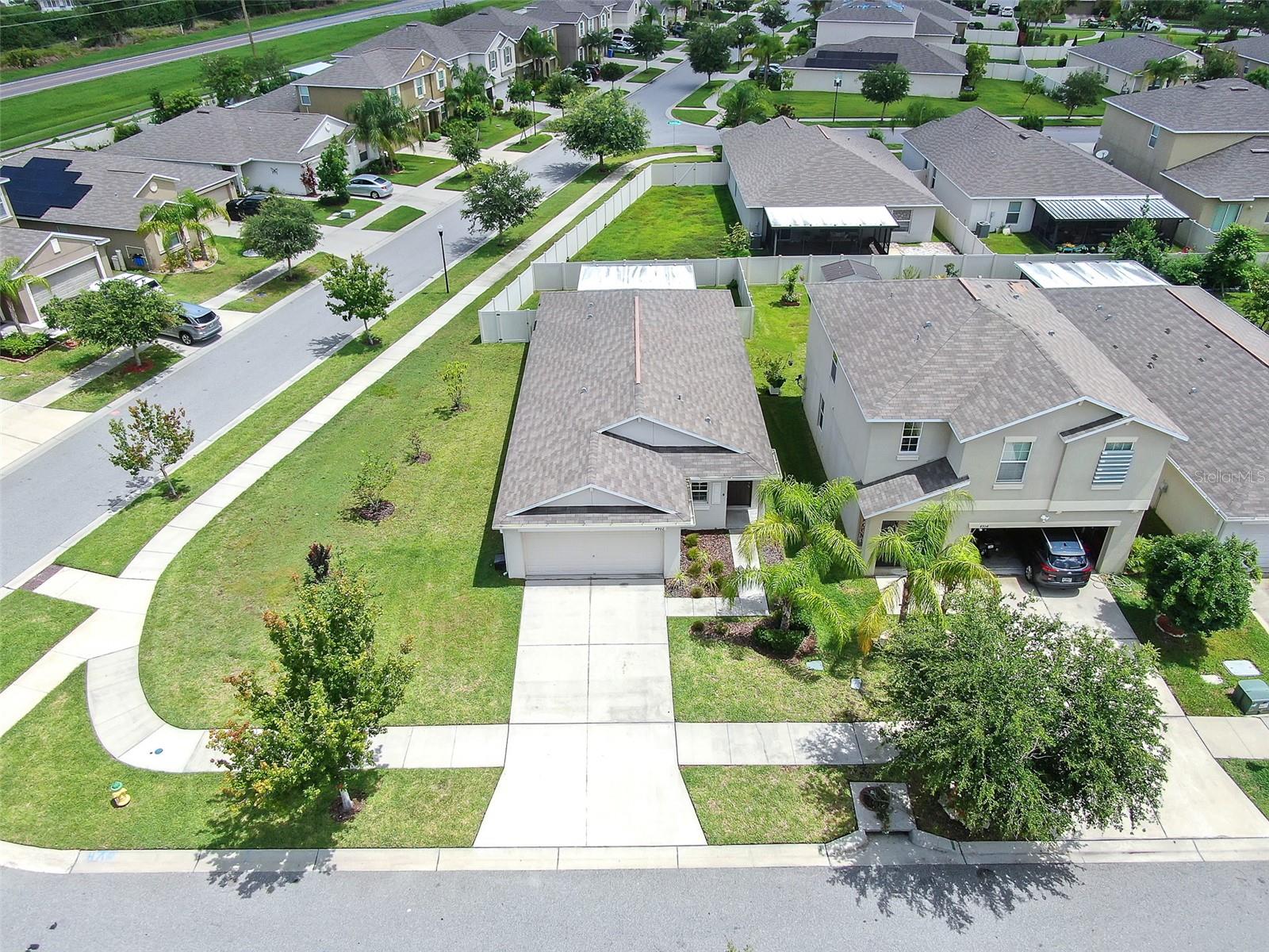 Aerial view of lot
