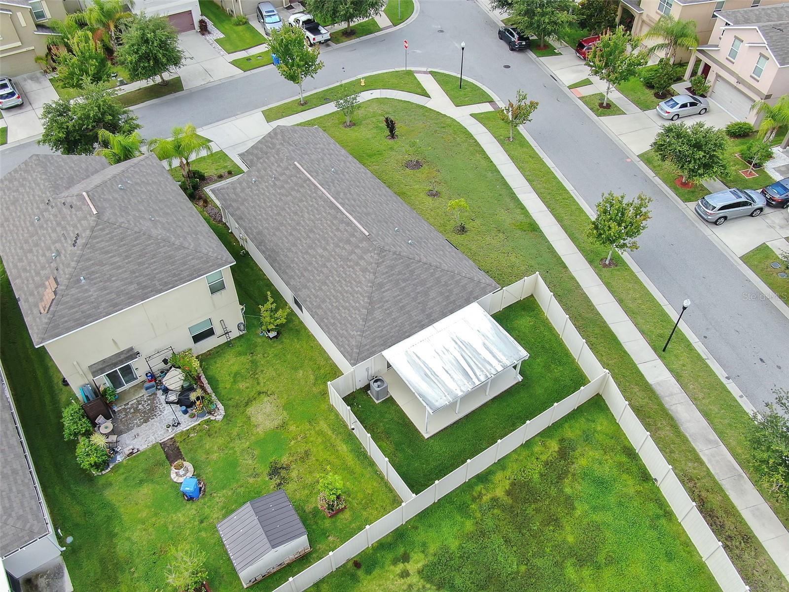 Aerial view of lot