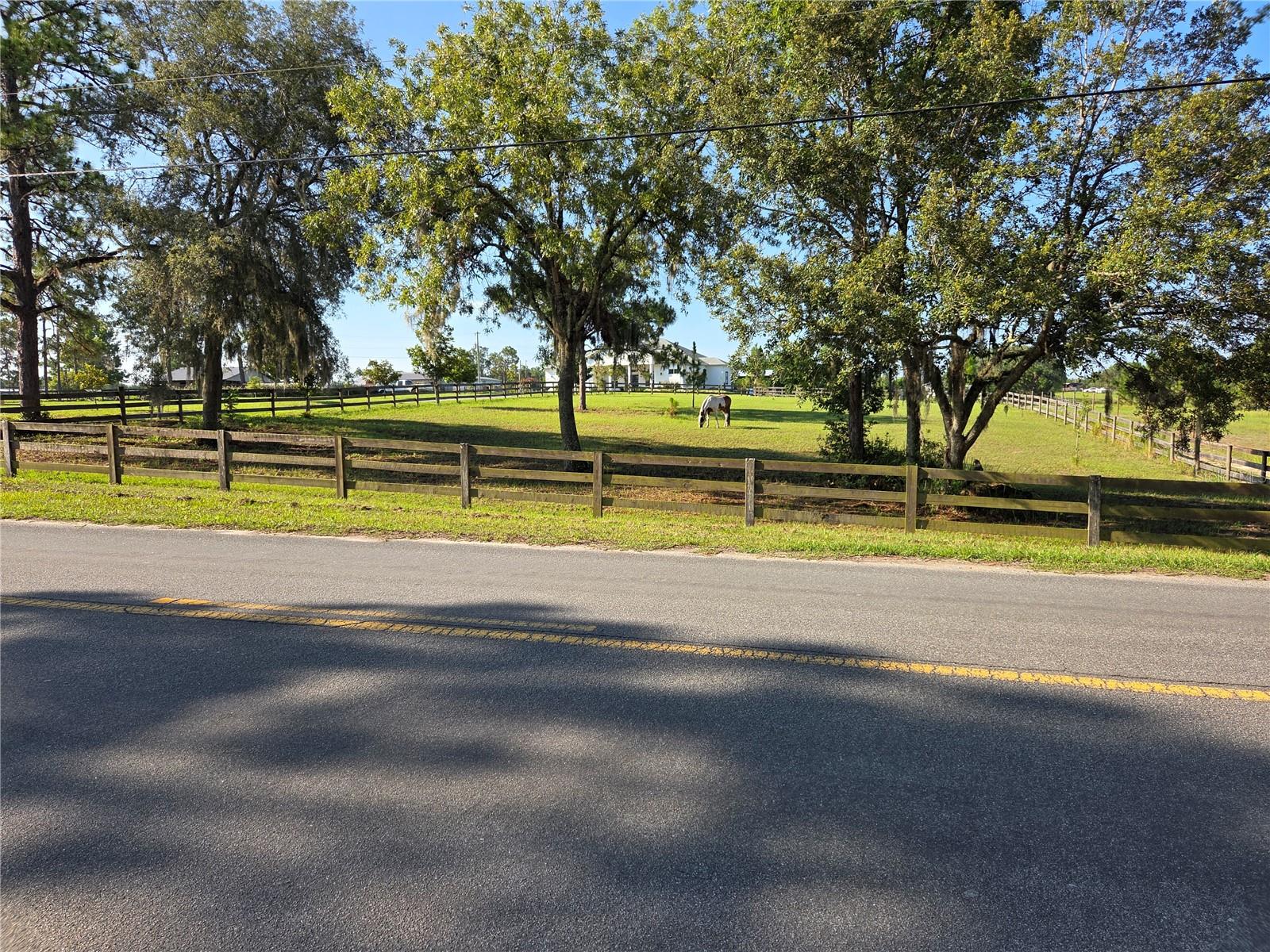 View of the house from the paved road