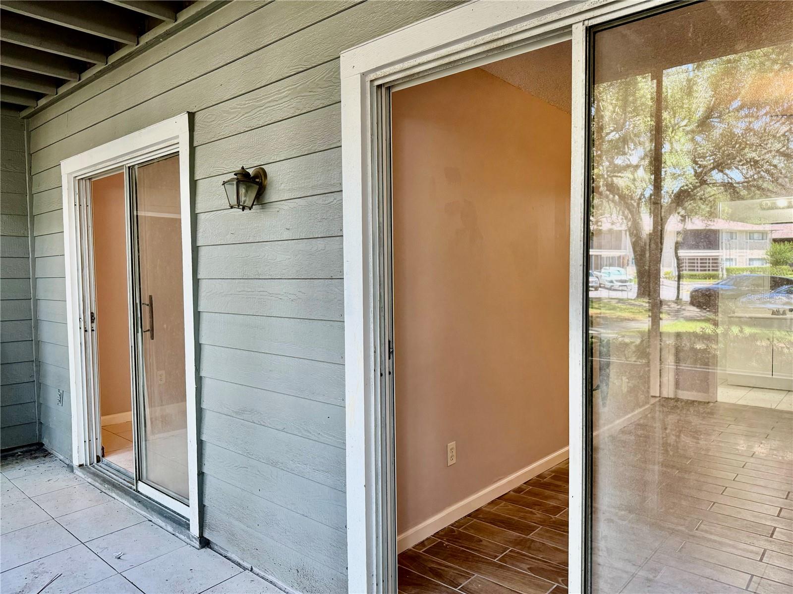 Master bedroom sliders to back porch
