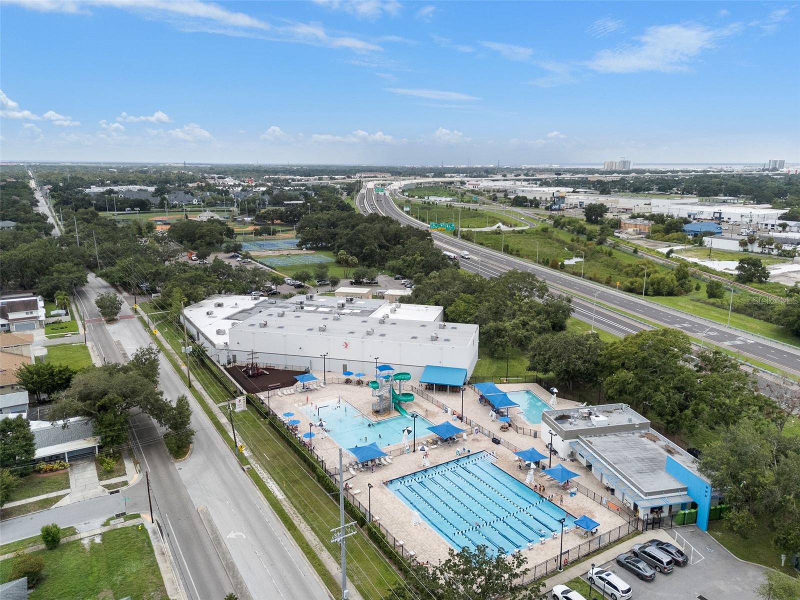 Walk to the South Tampa YMCA at the end of the block