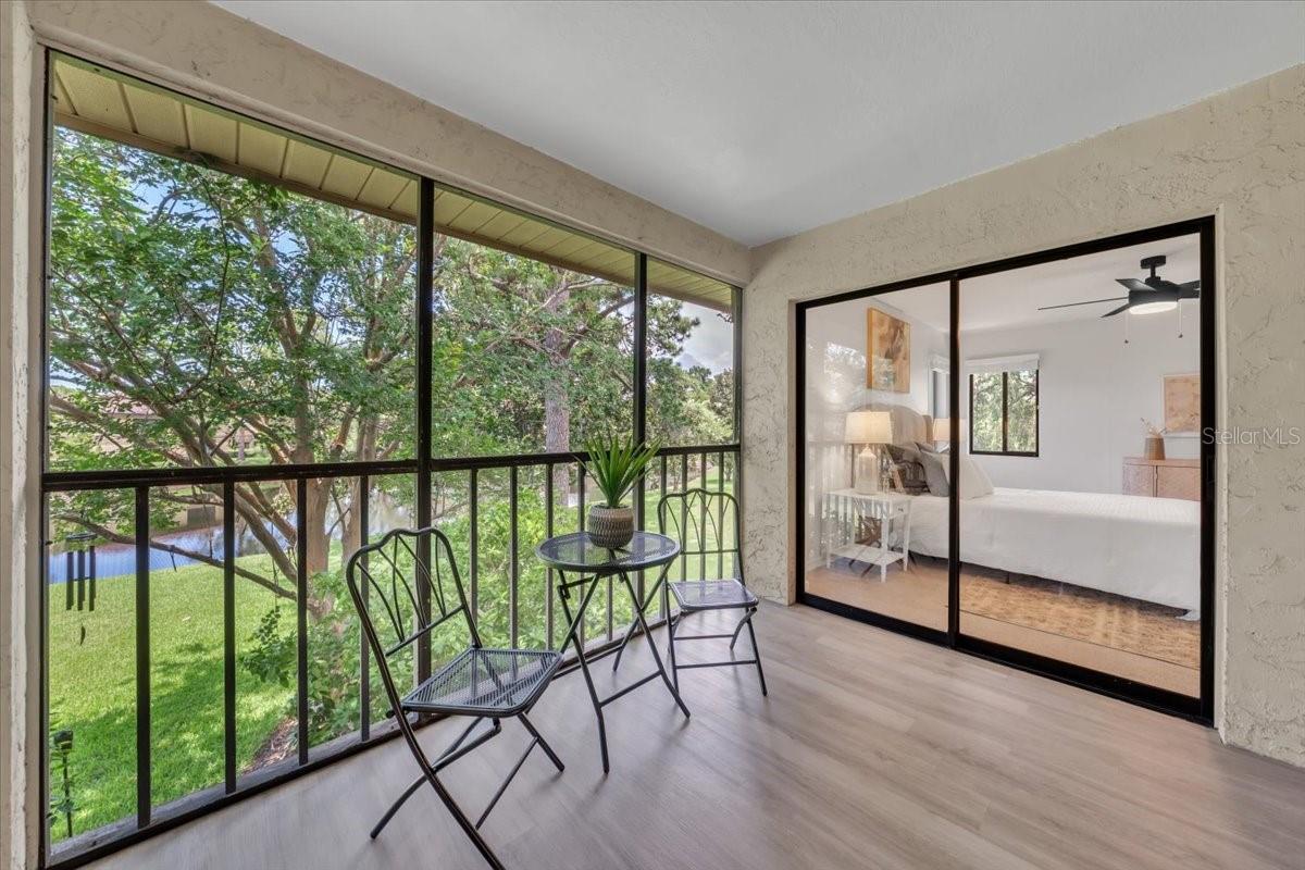 Serene enjoyment as the windchime sings to the breeze outside your balcony