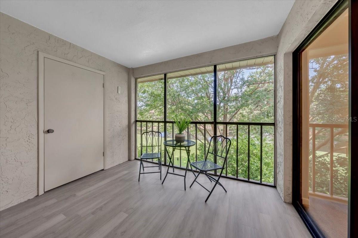 Expansive storage closet on the balcony