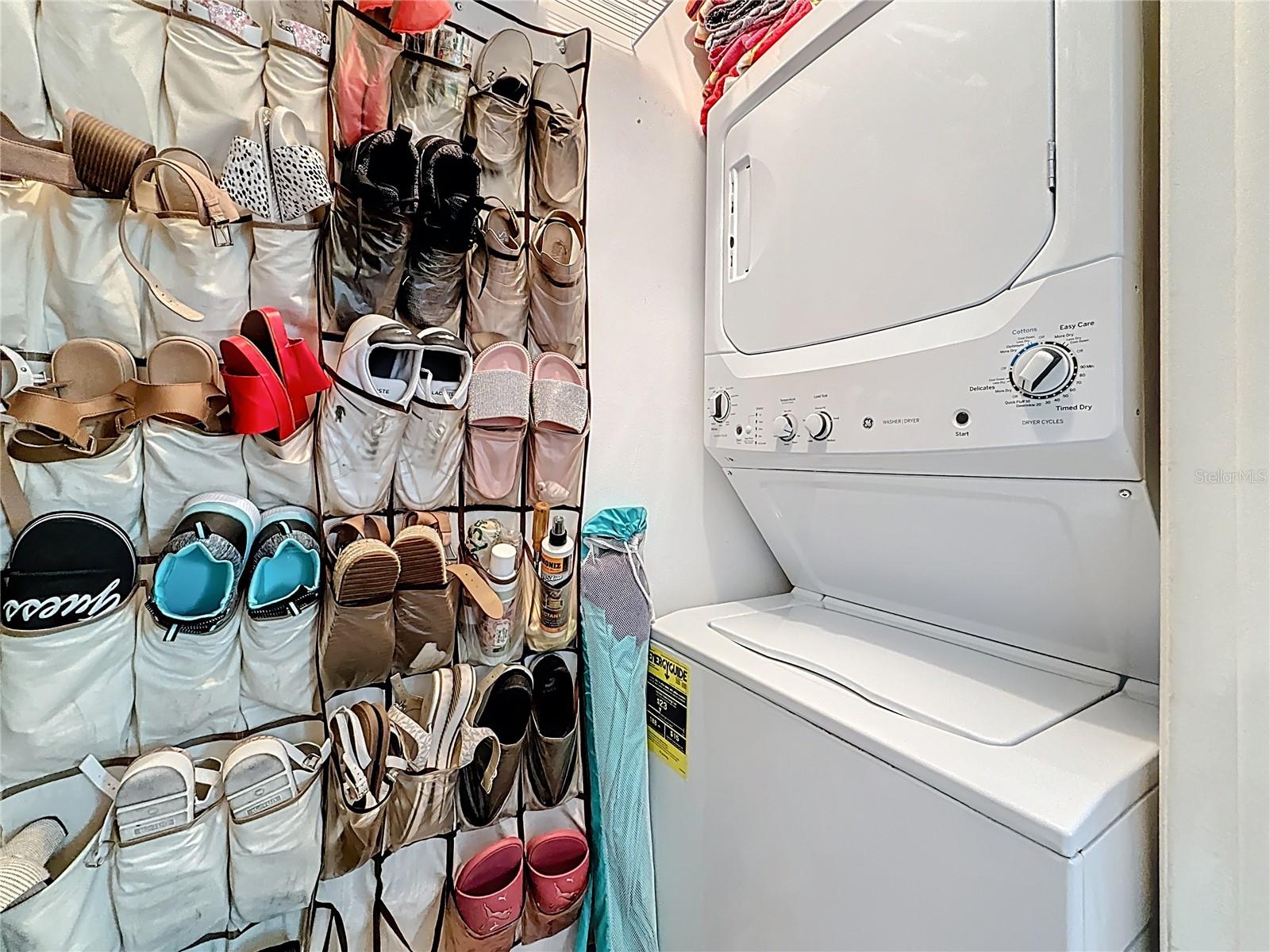 A full  size washer and dryer are in the bonus room closet.