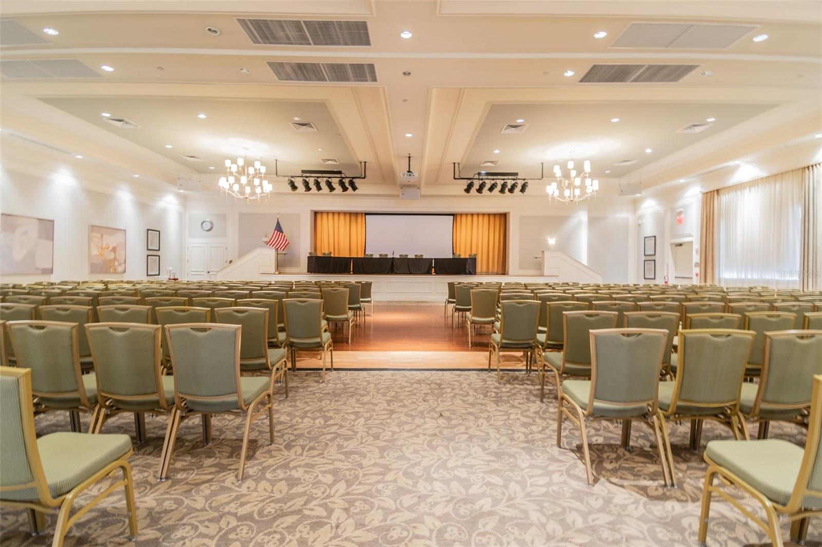 Ball room - today it is set up for a movie night!