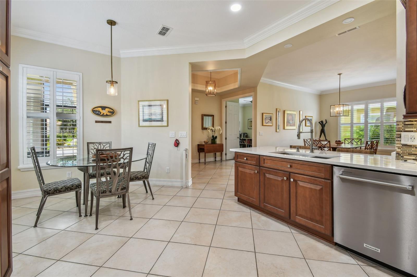 Kitchen opens to the dining room
