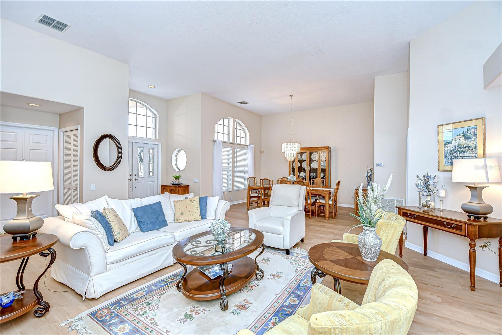 Living room and dining room
