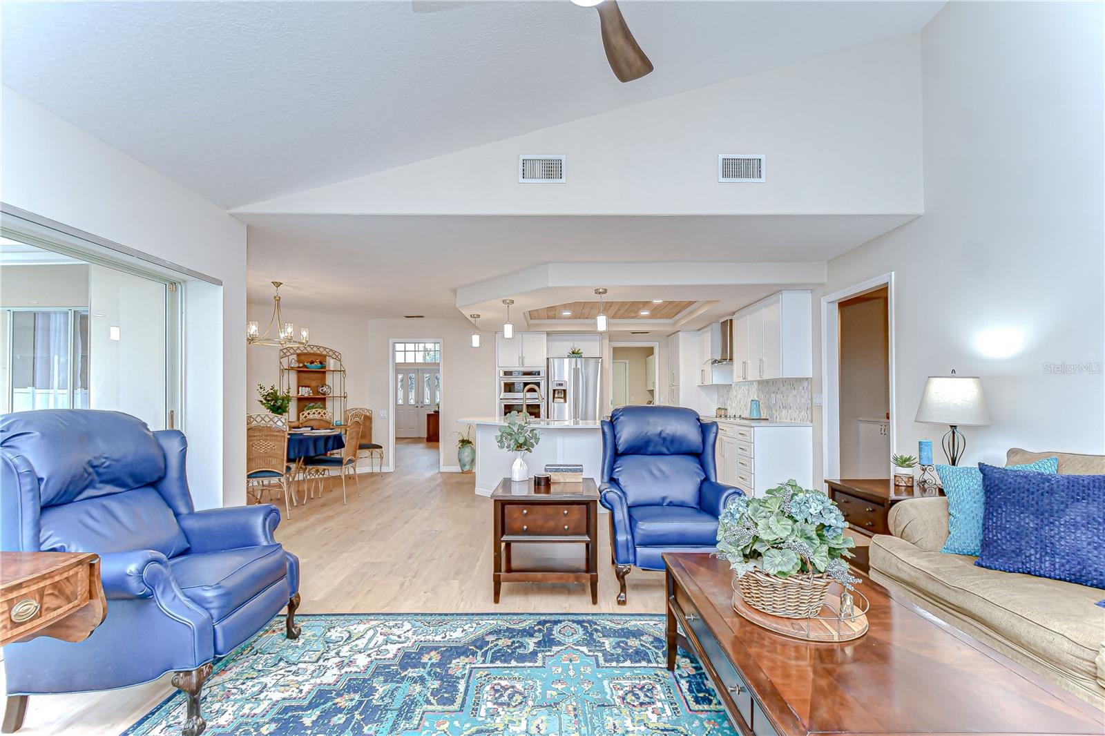 Family room view toward kitchen