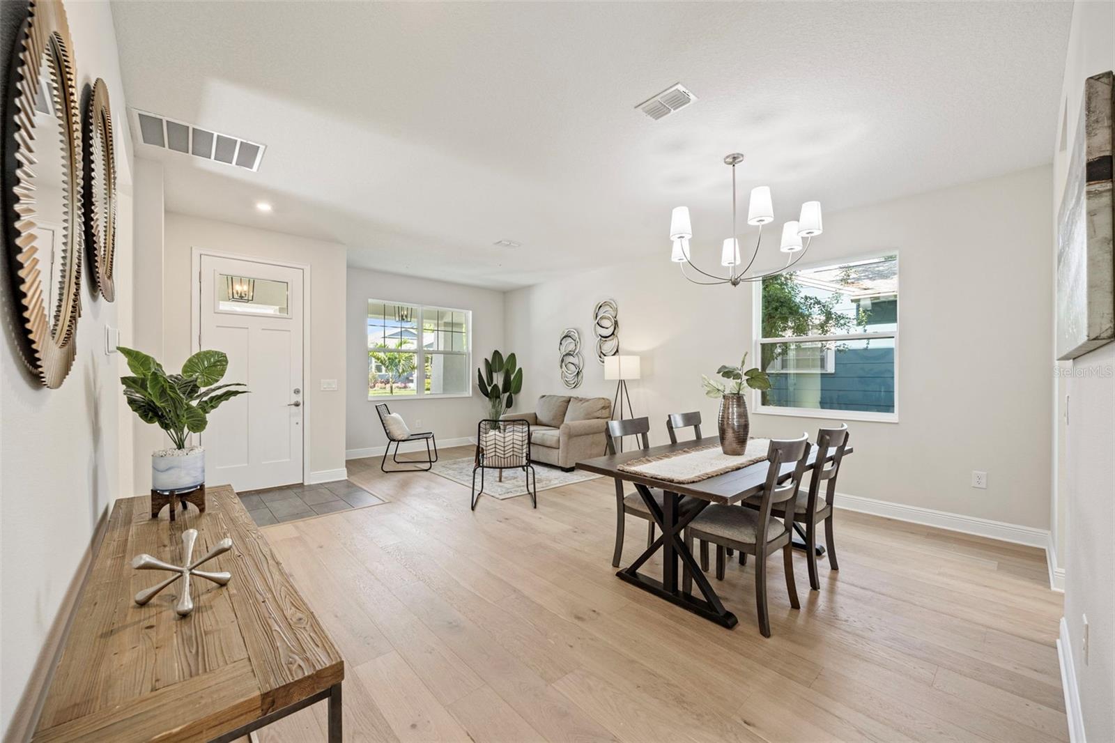 Real, engineered hardwood floors througout the home.