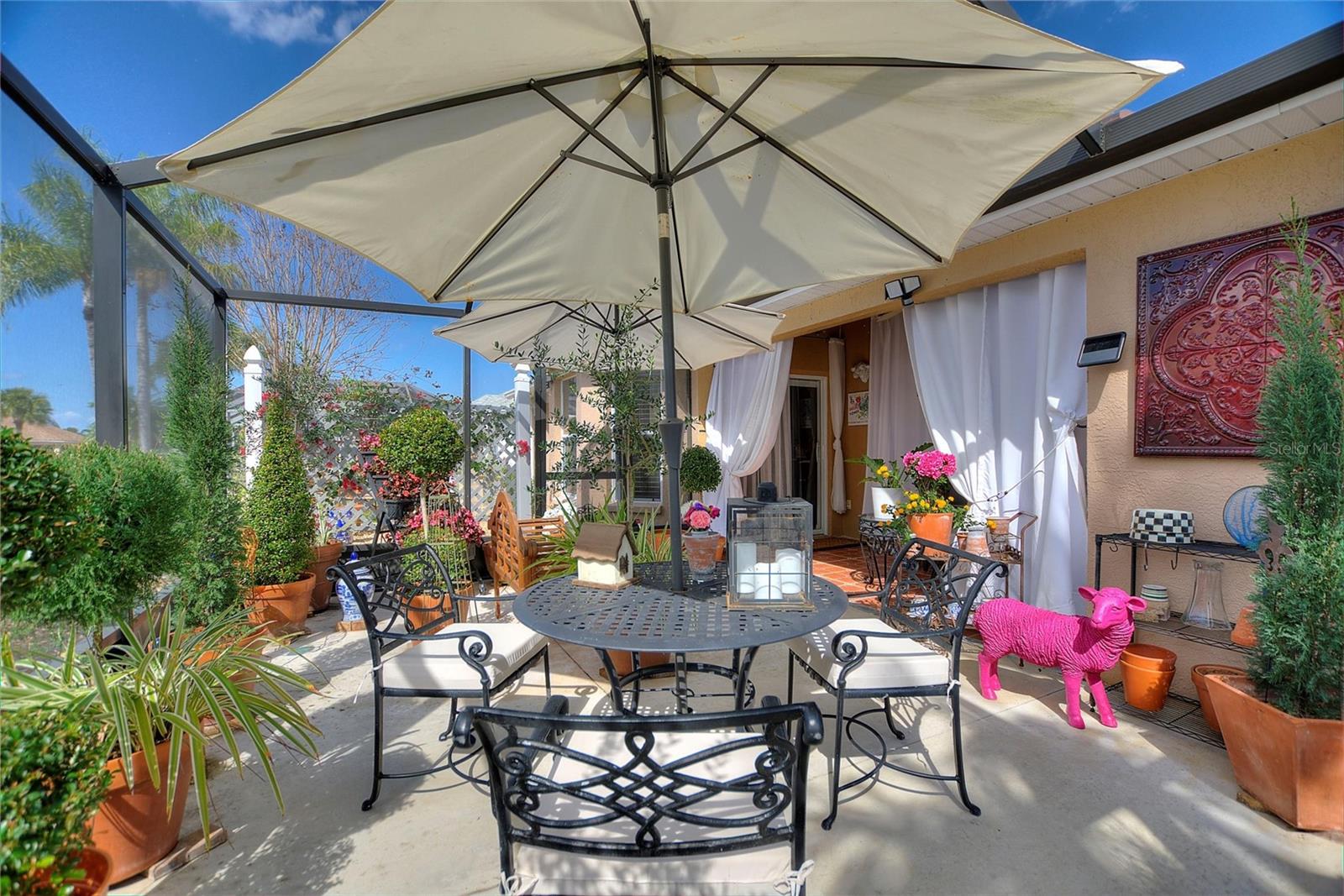 This is Florida living at its best. You have a covered area AND a screened lanai for enjoying all that nature has to offer.