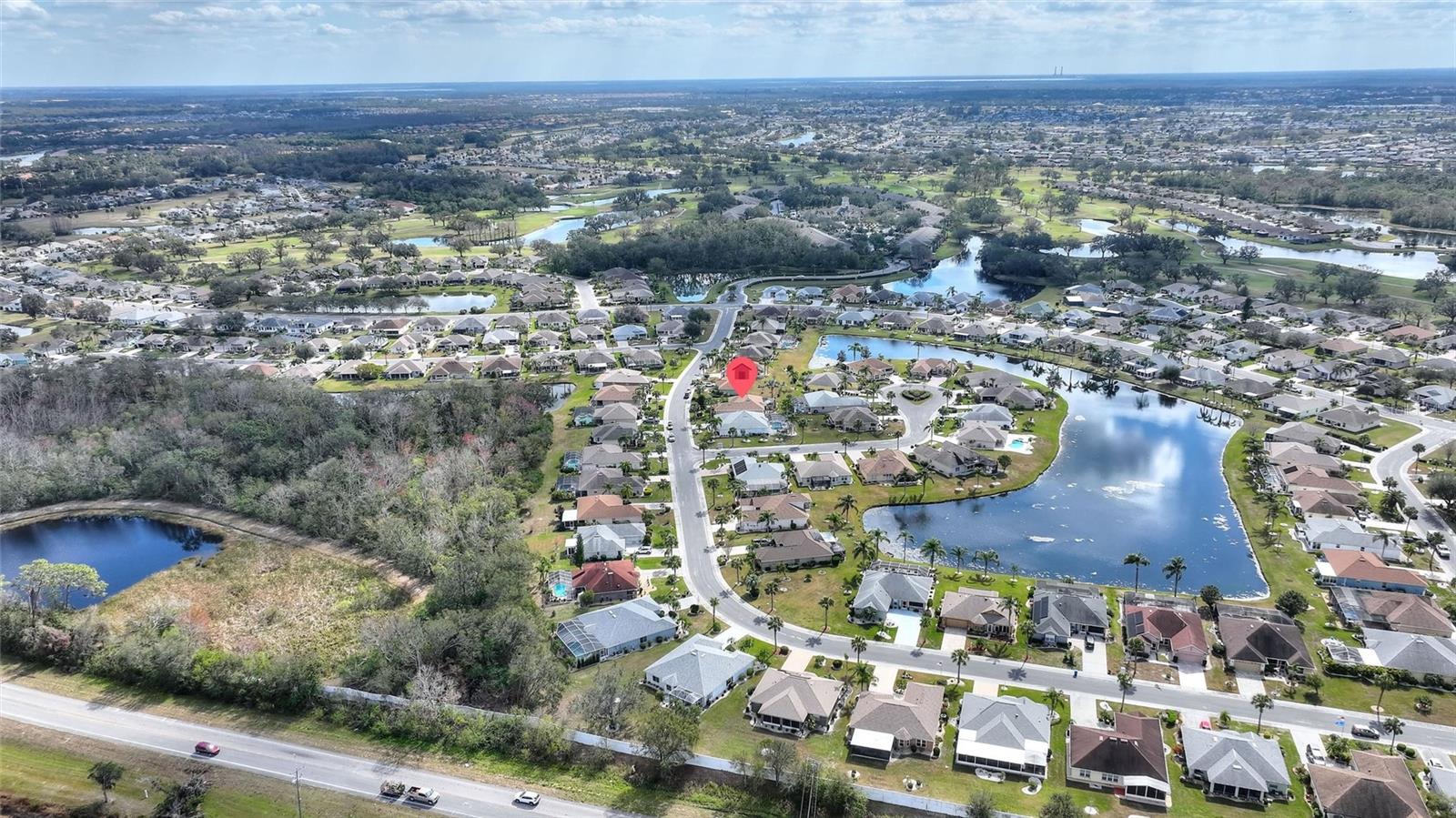 Aerial view of property