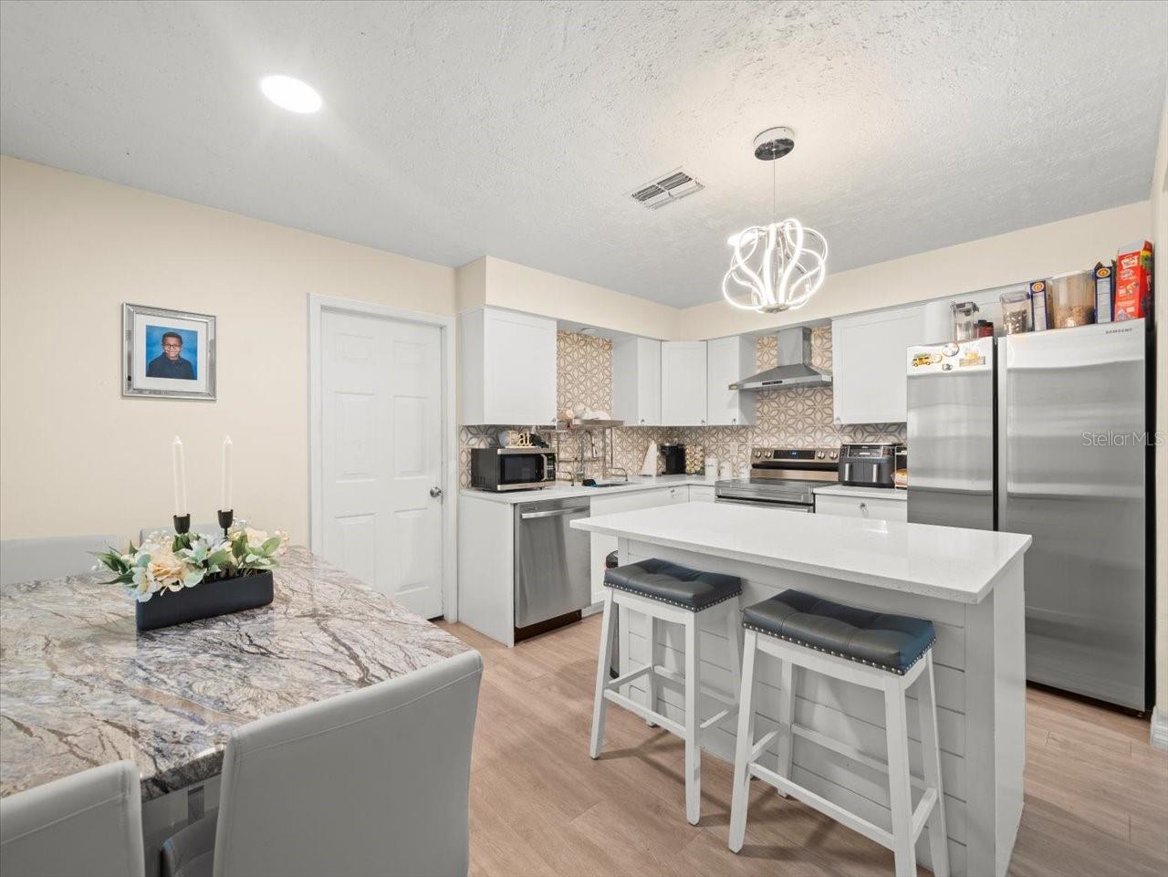 Kitchen and dining room.