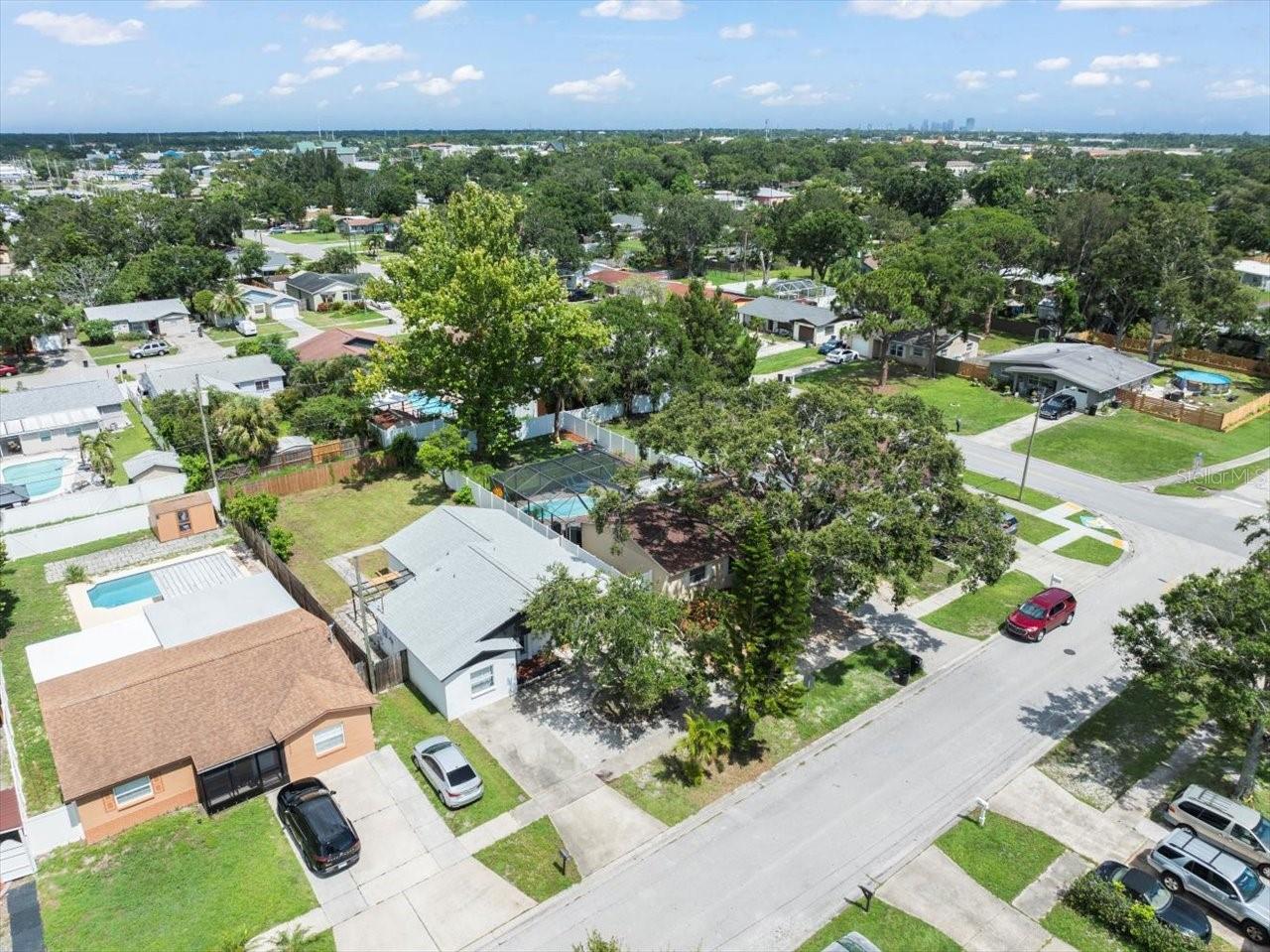 Aerial View of house and yard.