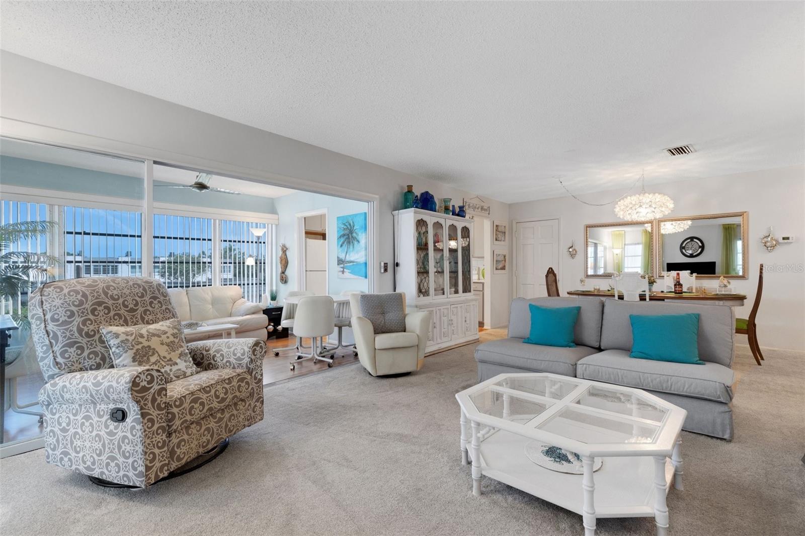 Living Room with Florida Room on Left