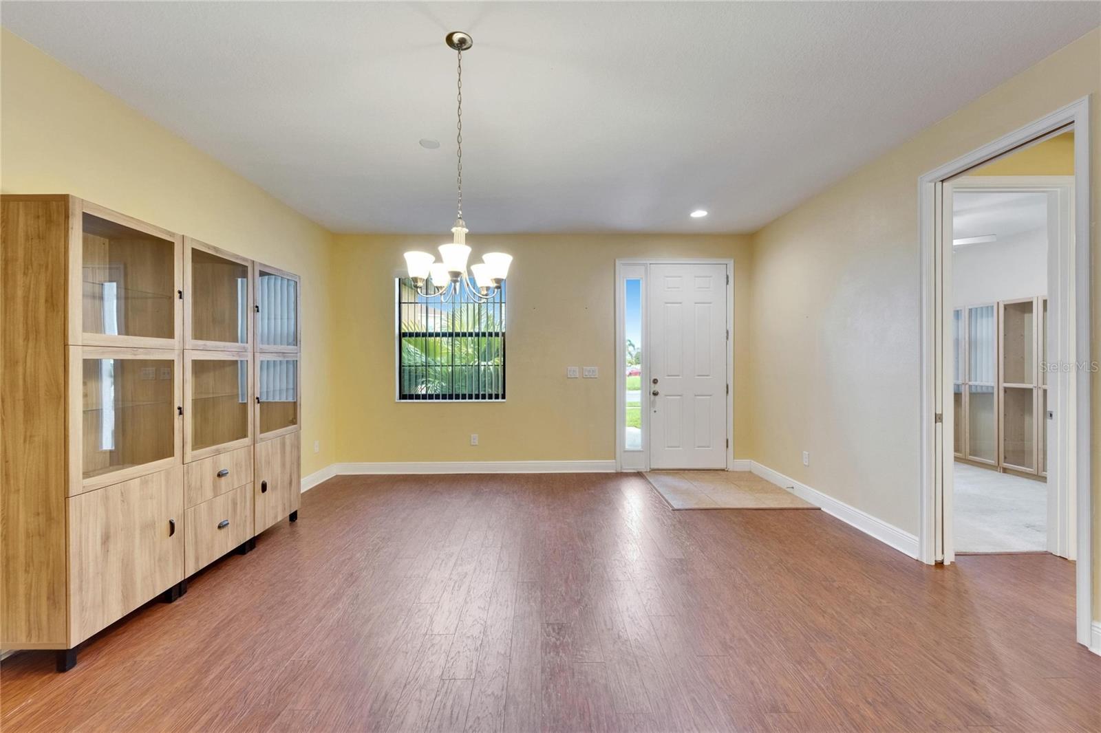 To the right is the in-law suite with a pocket door for privacy