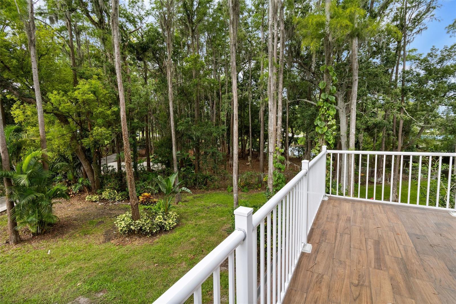 Balcony overlooking the Front and Side Yard