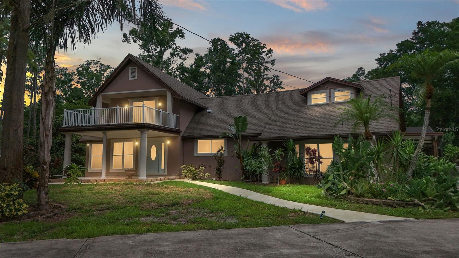 Front Elevation at Twilight