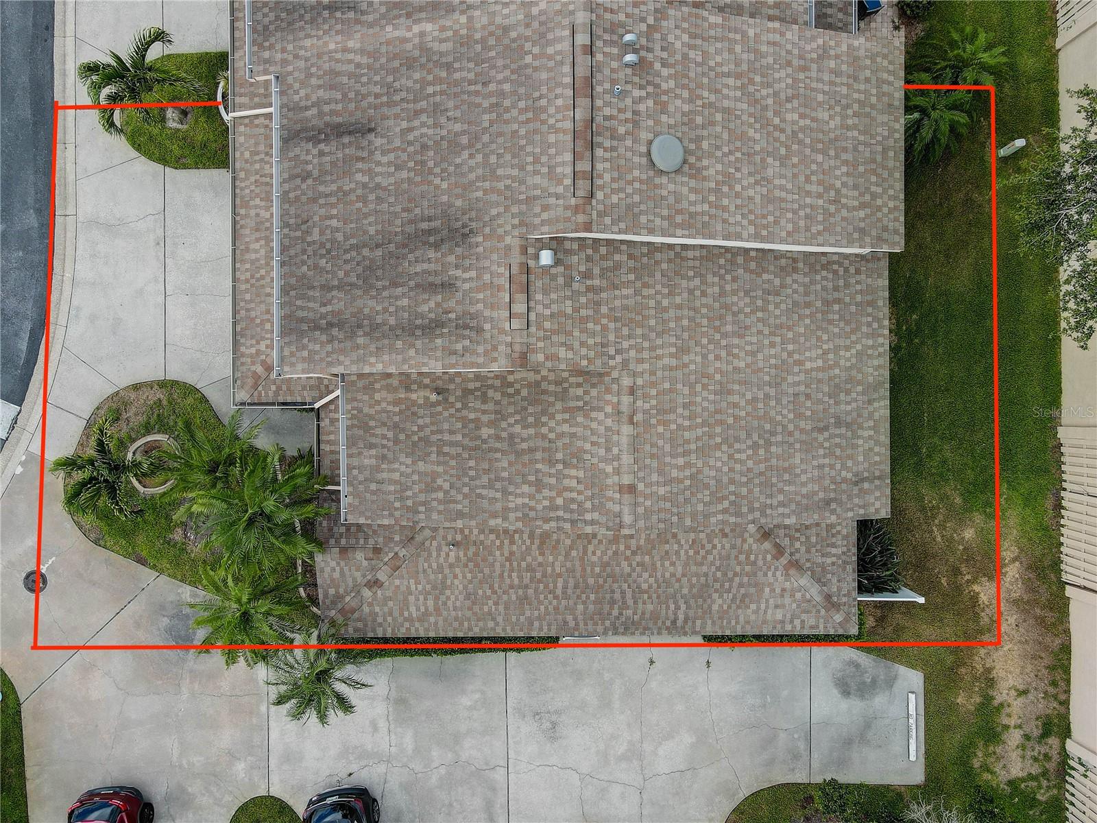 Aerial view - lines for location only, not a survey