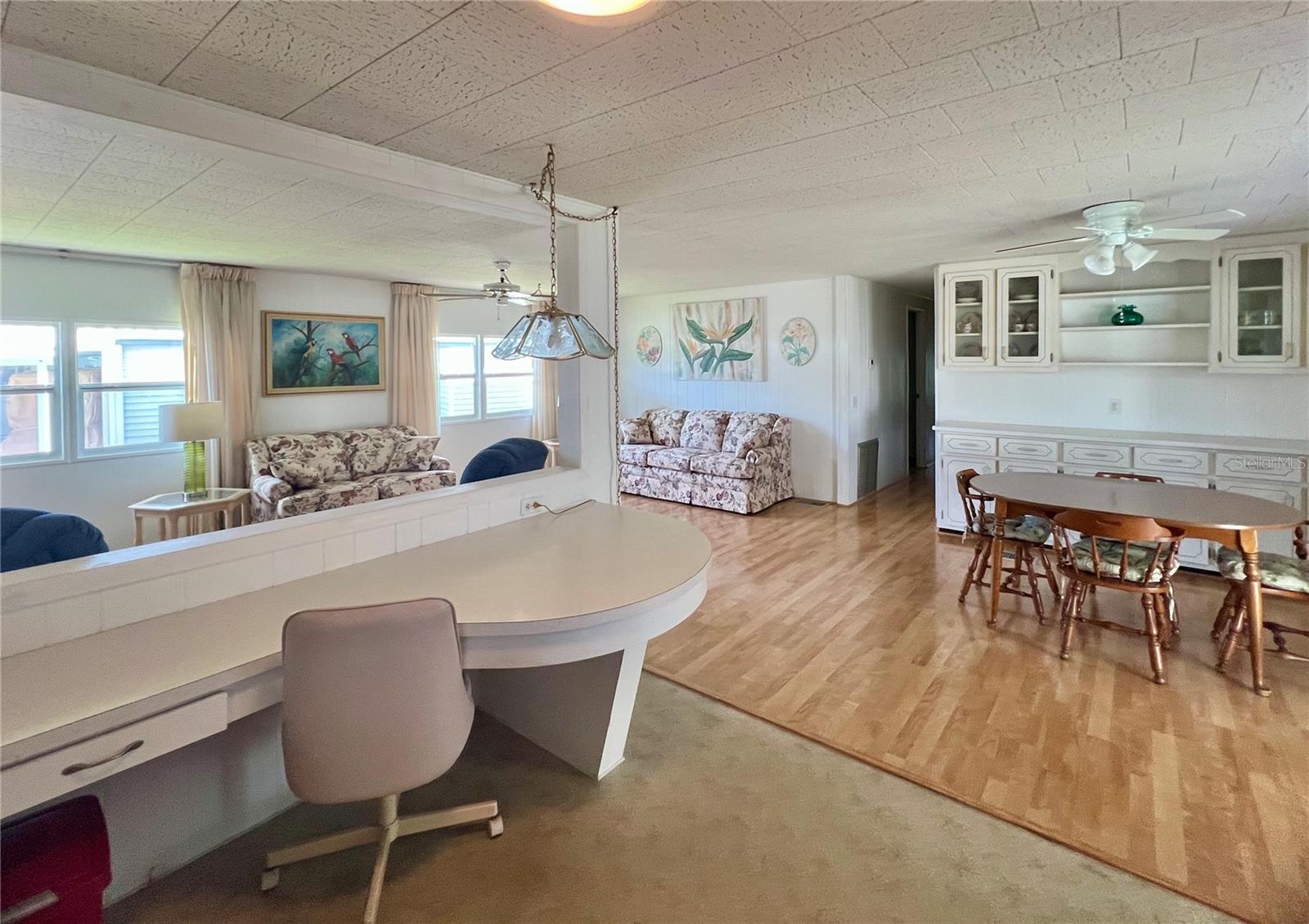 Open from kitchen to living room.