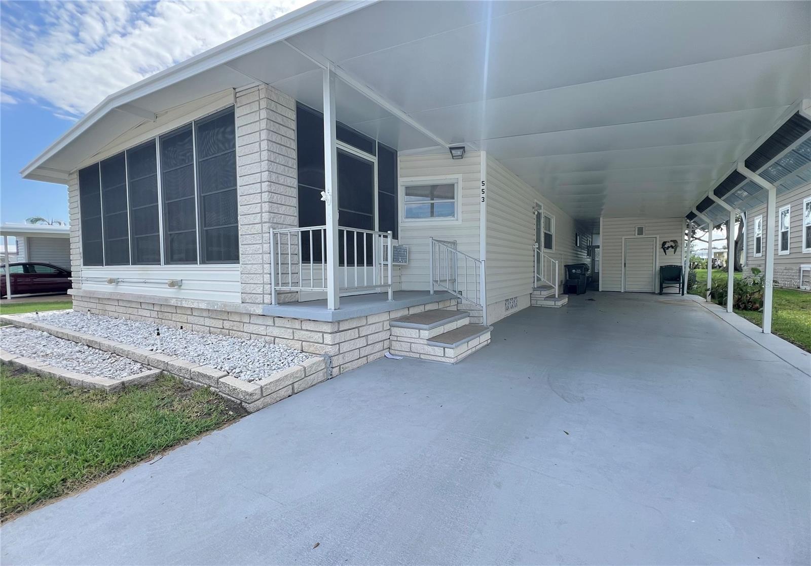 Long extended driveway