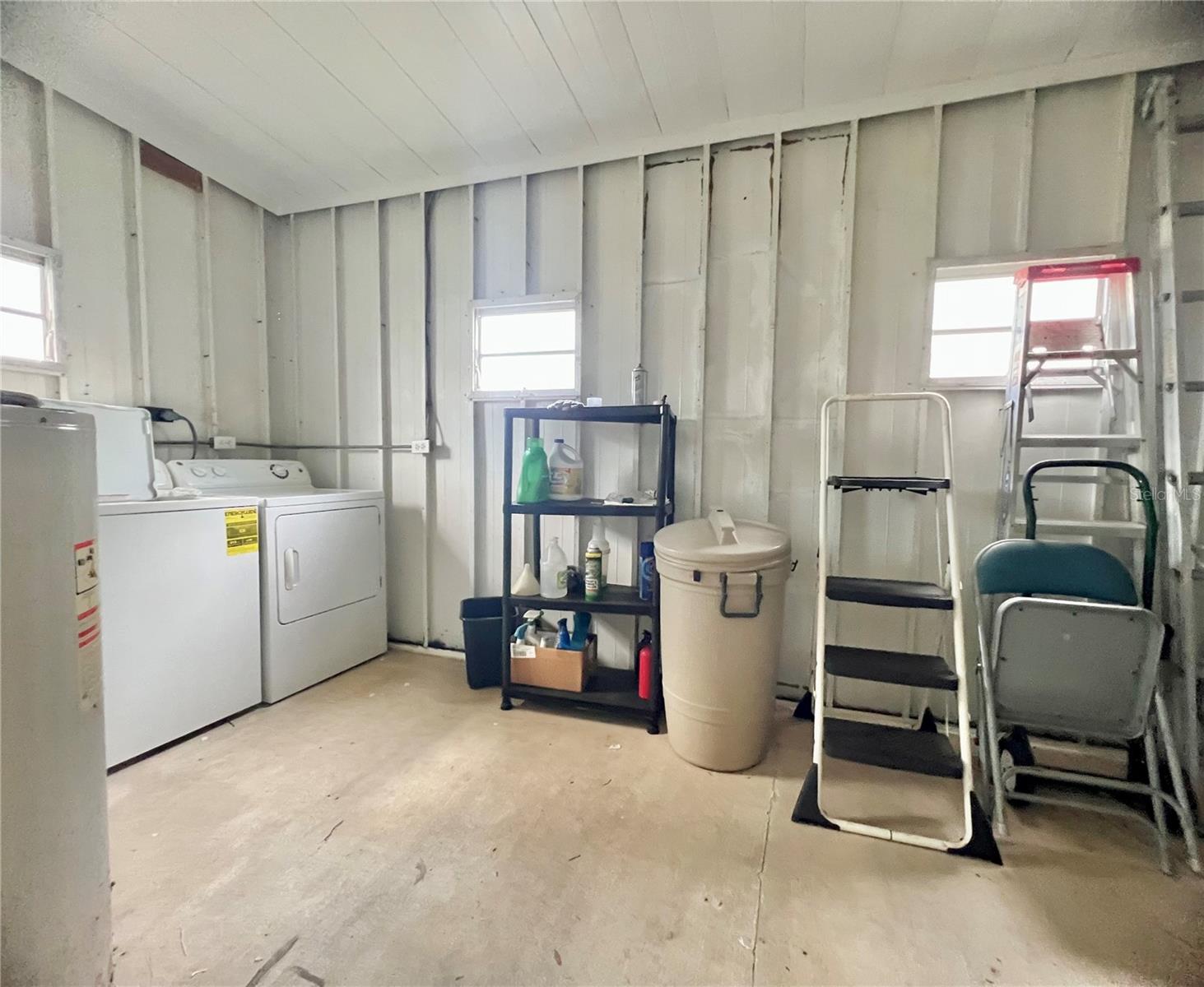 second shed with water heater/washer/dryer