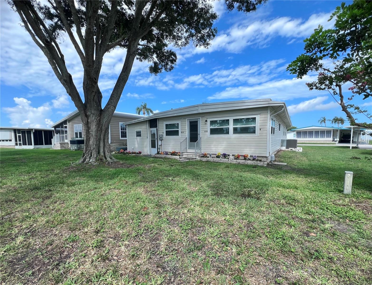 Back of home on the park setting