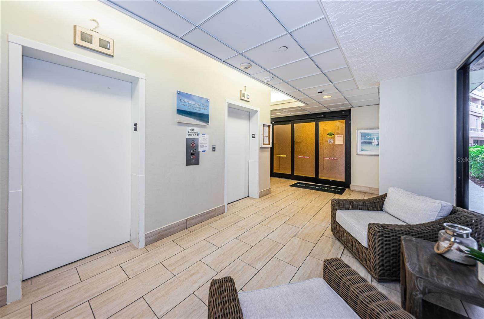 Downstairs Lobby with Elevators in Building One