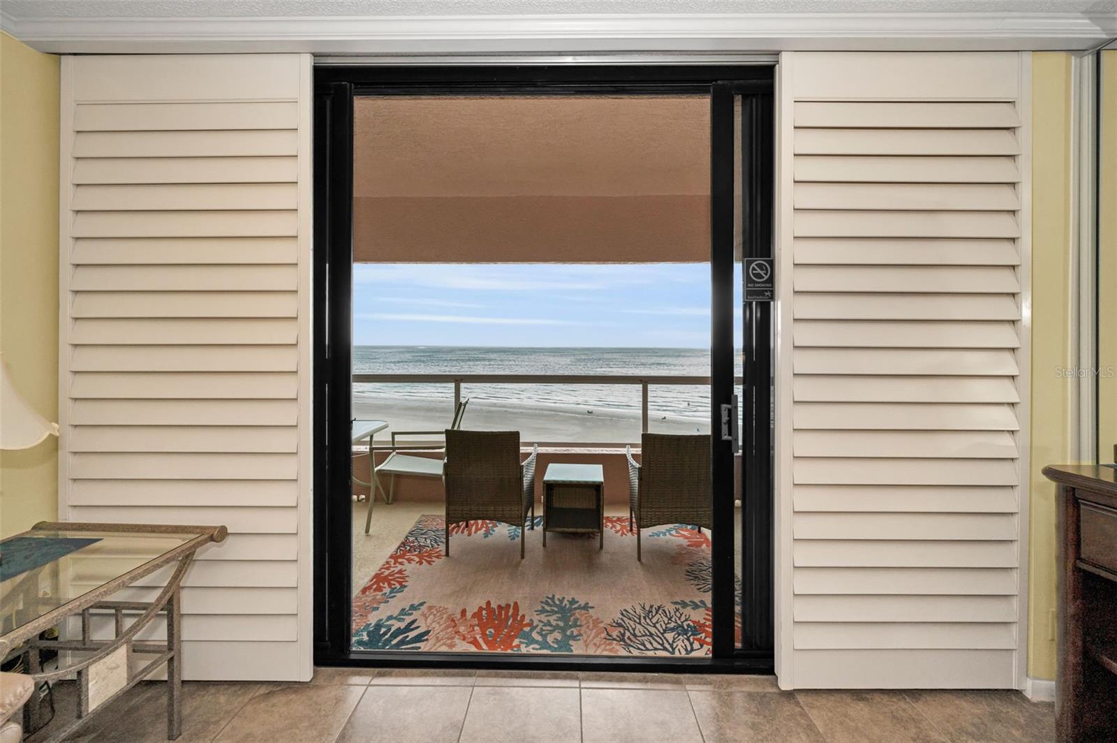 Sliding Glass Door to the HUGE Gulf front Balcony