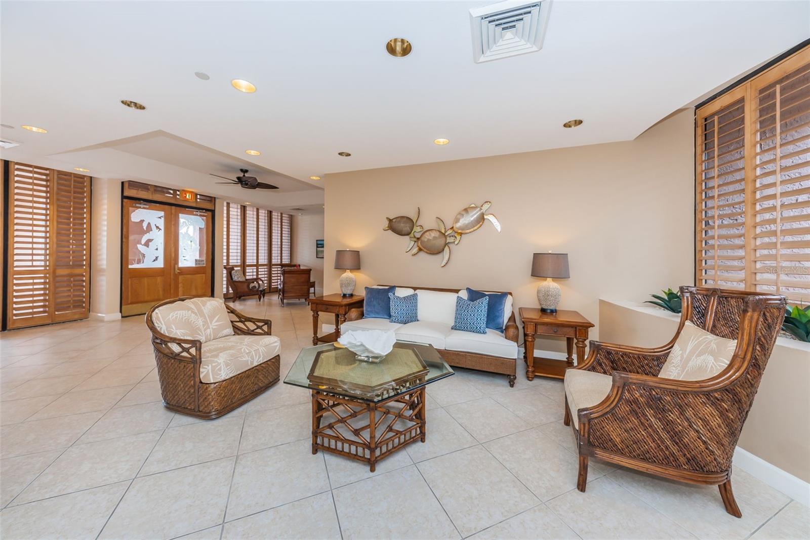 Lobby and sitting area of the clubhouse