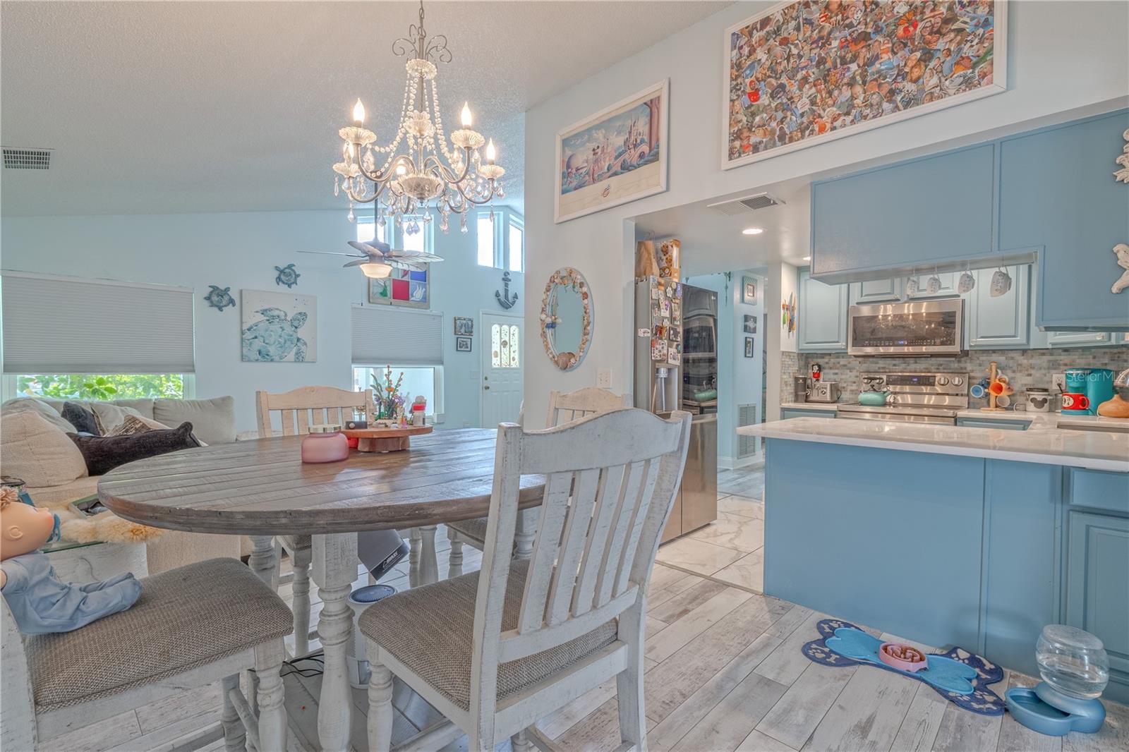 The dining room.
