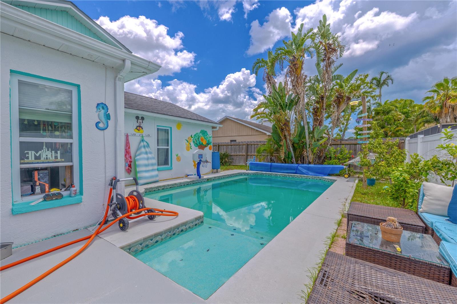 The pool and patio