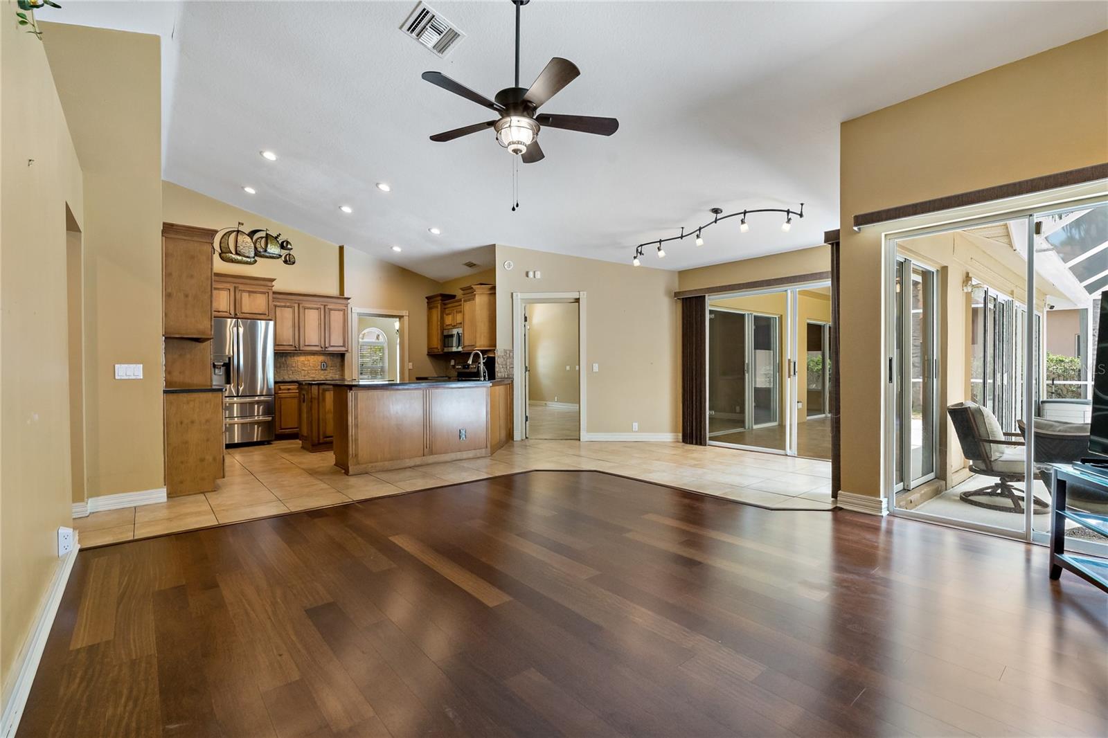 KITCHEN OPENS UP TO THE FAMILY ROOM!