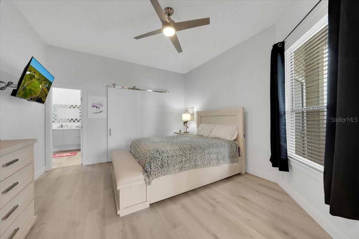 HUGE Master bedroom with walk in closets and fully renovated bathroom