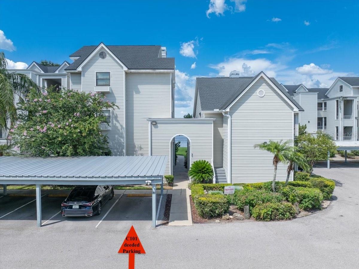 Deeded parking space for C101, only 20 feet from parking space to the front door!