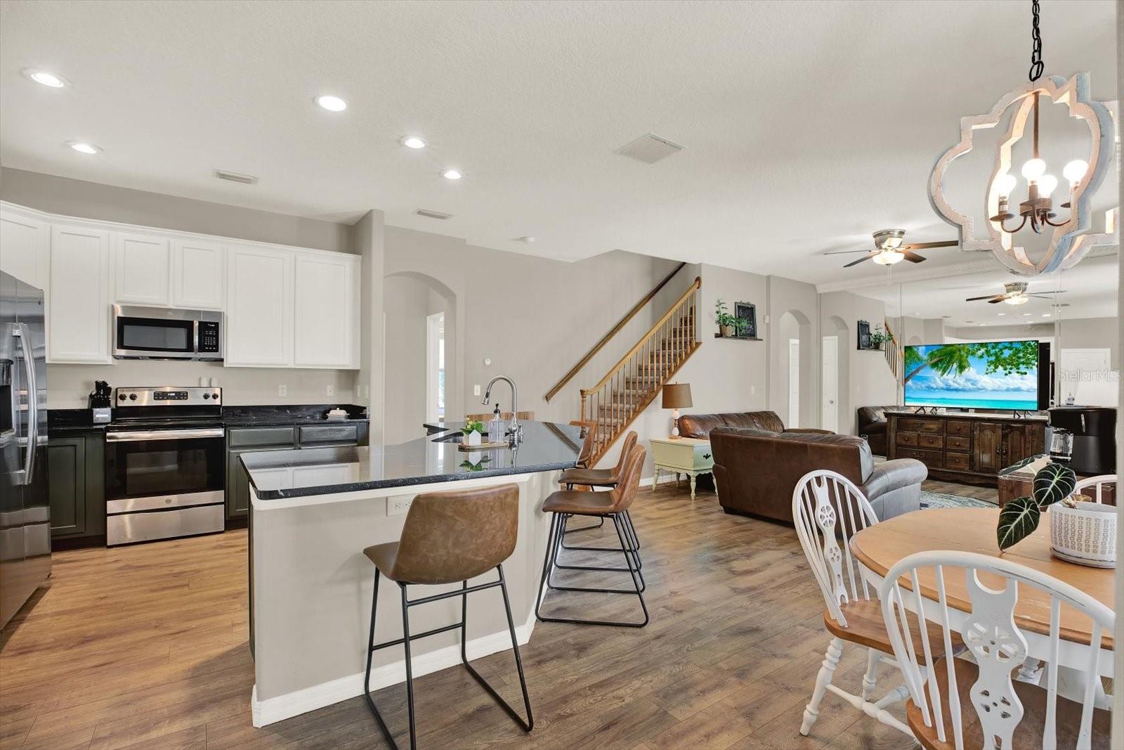 Kitchen looking into family room