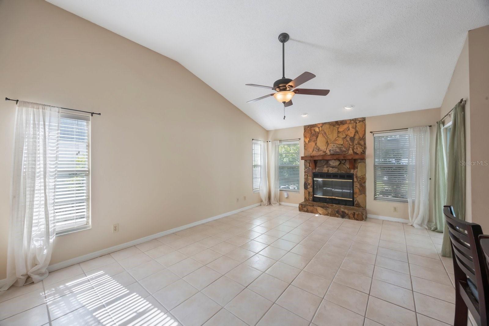 Family Room W/Wood Burning Fireplace
