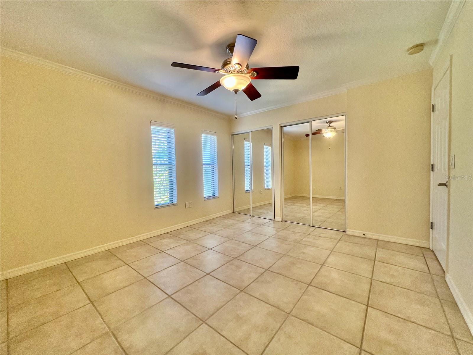 Large bedroom with two closets