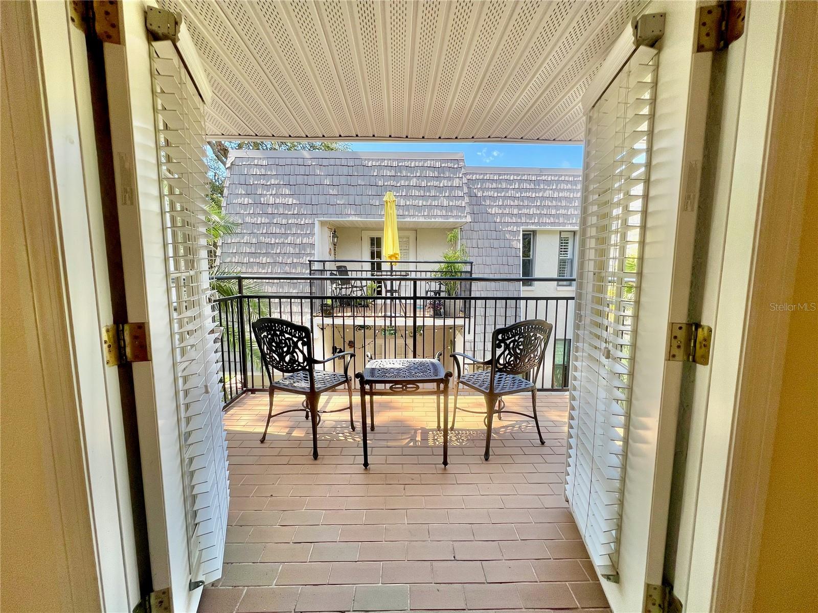 French doors to balcony
