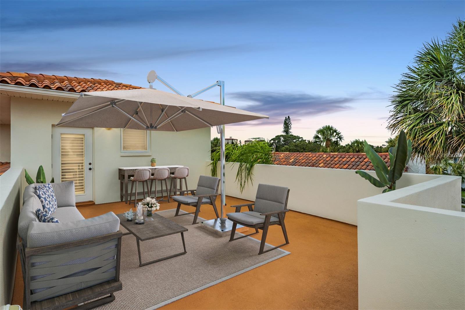 Rooftop Patio with a view of gulf on 3rd Floor.