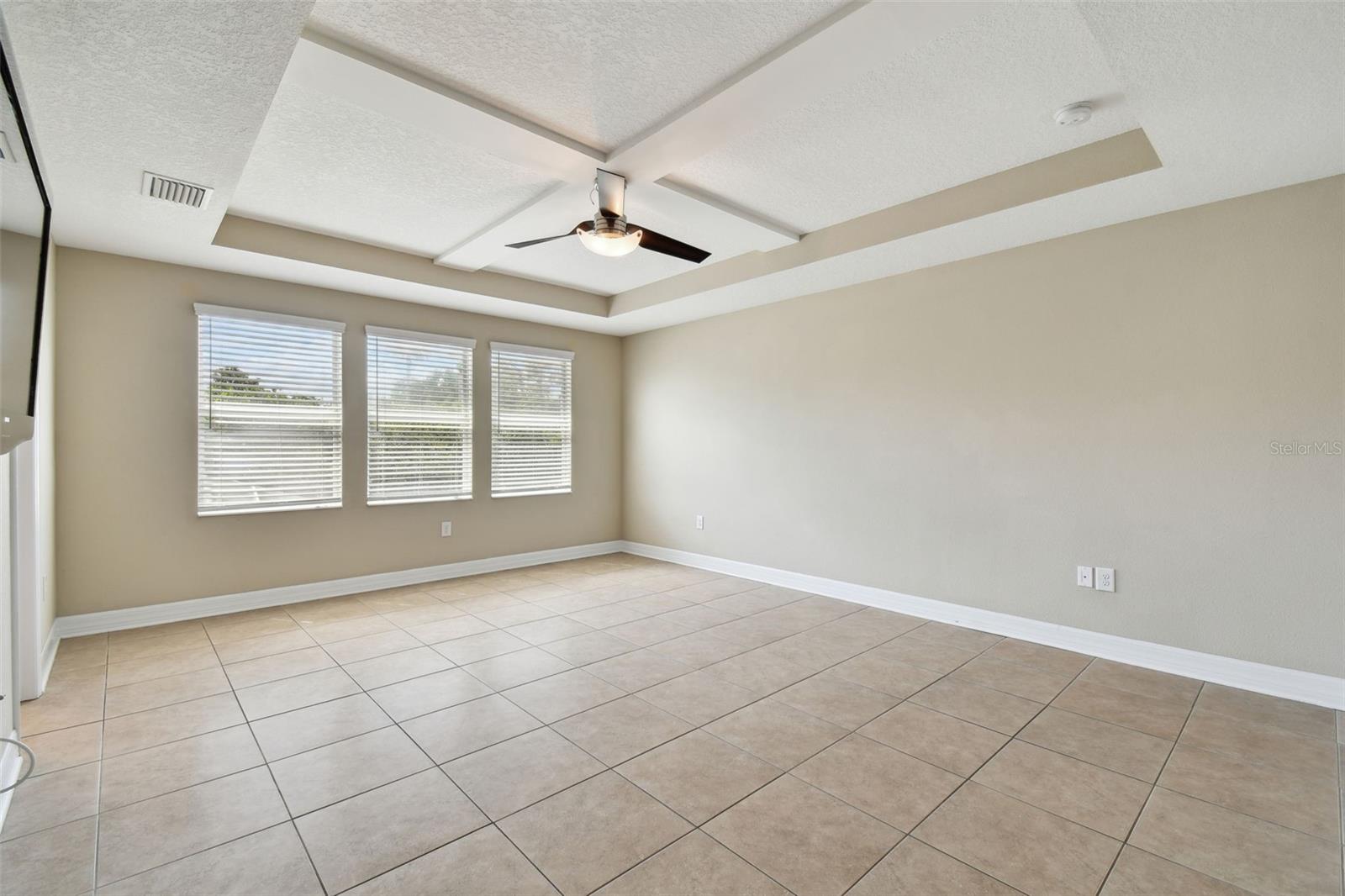 Primary bedroom with tray ceiling!