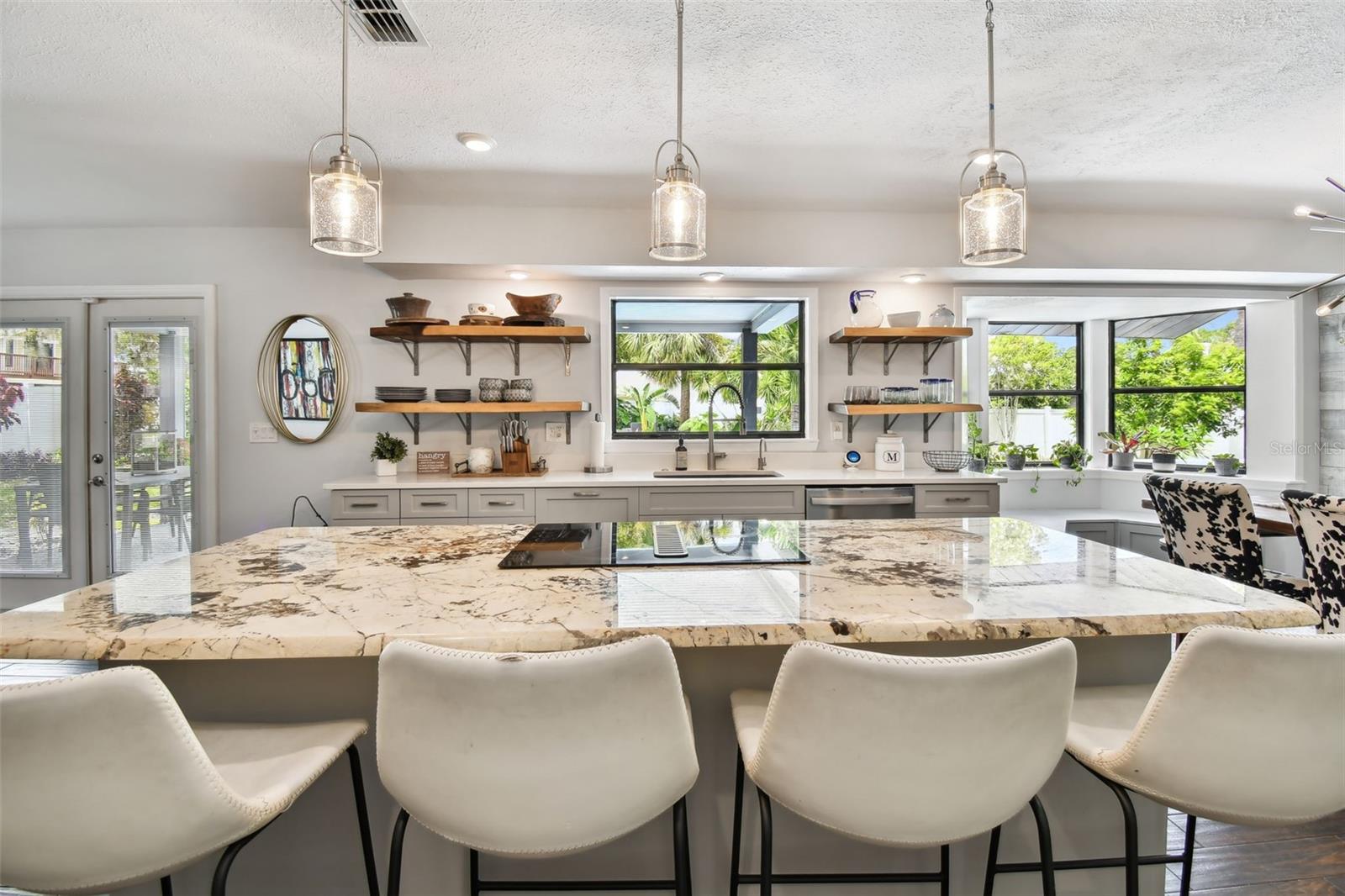 Gleaming exotic granite. One-of-a-kind!