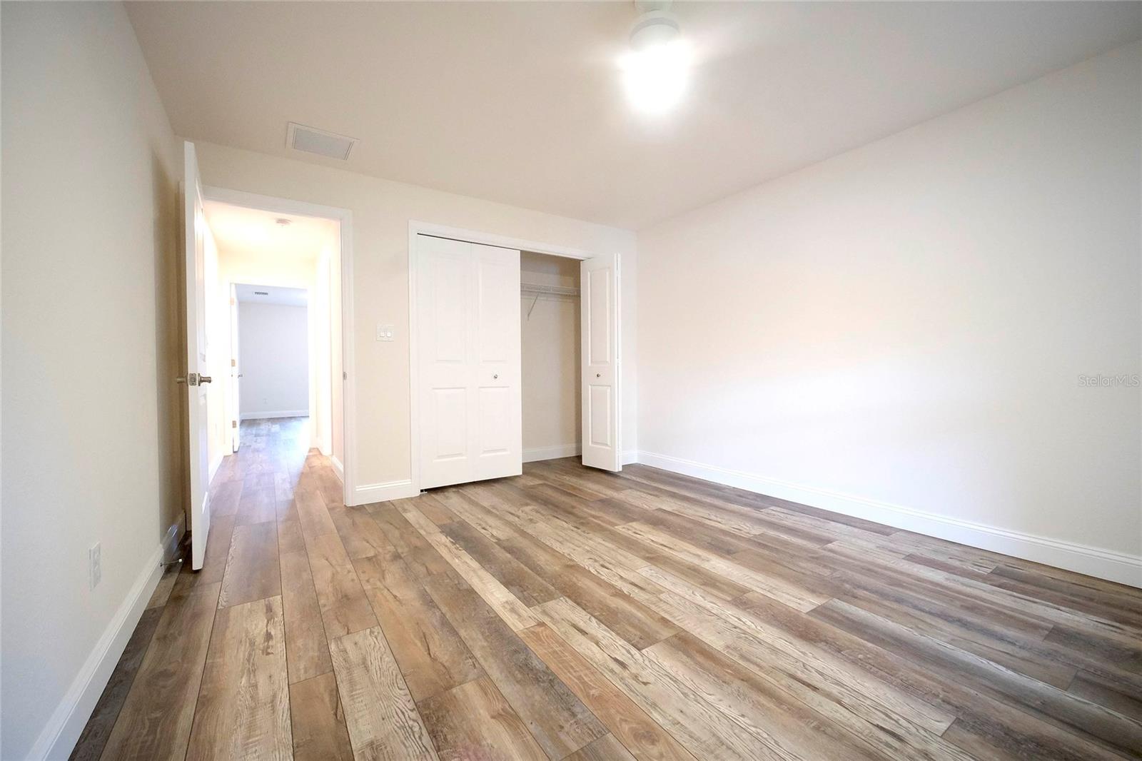 Bedroom 2 with Ceiling Fan.