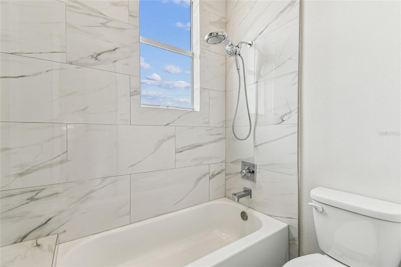Bathroom off the kitchen