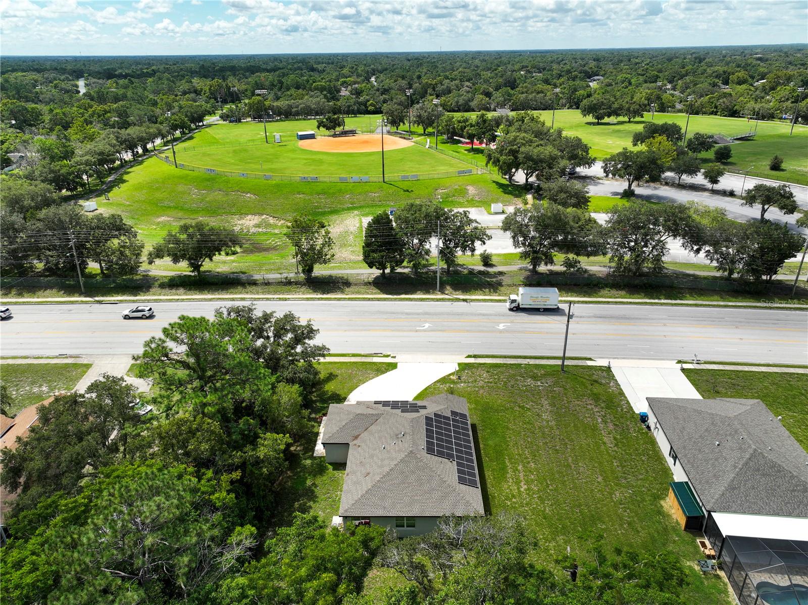 Aerial View of Home and Park