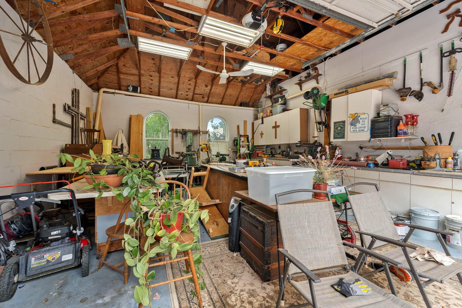 The interior of the RV garage.  Some items may be negotiable.